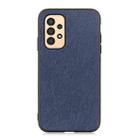 For Samsung Galaxy A13 4G Cross Texture Genuine Leather Phone Case(Blue) - 1