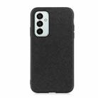 For Samsung Galaxy M23 / F23 5G Cross Texture Genuine Leather Phone Case(Black) - 1