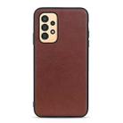 For Samsung Galaxy A13 4G Sheep Texture Genuine Leather Shockproof Phone Case(Brown) - 1