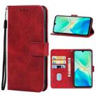 For vivo S15e Leather Phone Case (Red) - 1