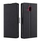 For Fujitsu Arrows F-52B Ultra-thin Voltage Side Buckle PU + TPU Leather Phone Case(Black) - 1