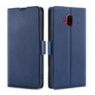 For Fujitsu Arrows F-52B Ultra-thin Voltage Side Buckle PU + TPU Leather Phone Case(Blue) - 1