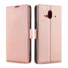 For Fujitsu Arrows F-52B Ultra-thin Voltage Side Buckle PU + TPU Leather Phone Case(Rose Gold) - 1