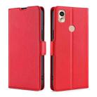 For Kyocera KY-51B Ultra-thin Voltage Side Buckle PU + TPU Leather Phone Case(Red) - 1