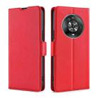 For Honor Magic4 Ultra-thin Voltage Side Buckle Flip Leather Case(Red) - 1