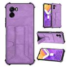 For vivo Y15s 2021 Dream PU + TPU Four-corner Shockproof Phone Case(Purple) - 1