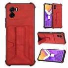 For vivo Y15s 2021 Dream PU + TPU Four-corner Shockproof Phone Case(Red) - 1