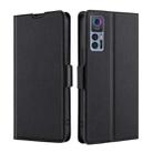 For TCL 30 5G / 30+ 5G Ultra-thin Voltage Side Buckle PU + TPU Leather Phone Case(Black) - 1