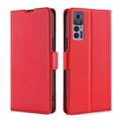 For TCL 30 5G / 30+ 5G Ultra-thin Voltage Side Buckle PU + TPU Leather Phone Case(Red) - 1