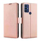 For TCL 305 / 30 SE / 306 & Sharp Aquos V6 / V6 Plus Ultra-thin Voltage Side Buckle PU + TPU Leather Phone Case(Rose Gold) - 1