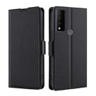 For TCL 30 V 5G T781S Ultra-thin Voltage Side Buckle PU + TPU Leather Phone Case(Black) - 1