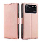 For Xiaomi Poco M4 Pro Ultra-thin Voltage Side Buckle Flip Leather Case(Rose Gold) - 1