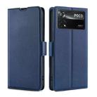 For Xiaomi Poco X4 Pro 5G Ultra-thin Voltage Side Buckle Flip Leather Case(Blue) - 1