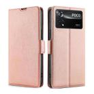 For Xiaomi Poco X4 Pro 5G Ultra-thin Voltage Side Buckle Flip Leather Case(Rose Gold) - 1