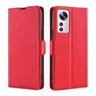 For Xiaomi 12 Pro Ultra-thin Voltage Side Buckle Flip Leather Case(Red) - 1