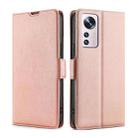For Xiaomi 12 Pro Ultra-thin Voltage Side Buckle Flip Leather Case(Rose Gold) - 1
