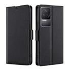 For Xiaomi Redmi K50 / K50 Pro Ultra-thin Voltage Side Buckle Flip Leather Case(Black) - 1