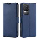 For Xiaomi Redmi K50 / K50 Pro Ultra-thin Voltage Side Buckle Flip Leather Case(Blue) - 1
