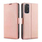 For Xiaomi Redmi Note 11 Global / Note 11S Ultra-thin Voltage Side Buckle Flip Leather Case(Rose Gold) - 1
