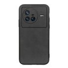 For vivo X80 Two-color Calf Texture PU Phone Case(Black) - 1