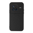 For vivo X80 Carbon Fiber Texture PU Phone Case(Black) - 1
