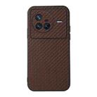 For vivo X80 Carbon Fiber Texture PU Phone Case(Brown) - 1