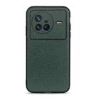 For vivo X80 Litchi Texture Genuine Leather Phone Case(Green) - 1