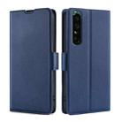 For Sony Xperia 1 IV Ultra-thin Voltage Side Buckle Flip Leather Case(Blue) - 1