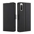 For Sony Xperia 10 IV Ultra-thin Voltage Side Buckle Flip Leather Case(Black) - 1