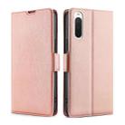 For Sony Xperia 10 IV Ultra-thin Voltage Side Buckle Flip Leather Case(Rose Gold) - 1