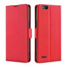 For ZTE Tempo X / N9137 Ultra-thin Voltage Side Buckle Flip Leather Case(Red) - 1