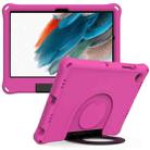 For Samsung Galaxy Tab A8 EVA Handle Holder Tablet Case(Rose Red) - 1