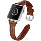 Genuine Leather Watch Band For Apple Watch Series 8&7 41mm / SE 2&6&SE&5&4 40mm / 3&2&1 38mm(Brown) - 1
