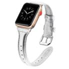 Genuine Leather Watch Band For Apple Watch Series 8&7 41mm / SE 2&6&SE&5&4 40mm / 3&2&1 38mm(Silver) - 1