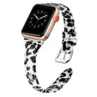 Genuine Leather Watch Band For Apple Watch Series 9&8&7 41mm / SE 3&SE 2&6&SE&5&4 40mm / 3&2&1 38mm(Grey Leopard Print) - 1