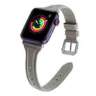 Genuine Leather Watch Band For Apple Watch Series 9&8&7 41mm / SE 3&SE 2&6&SE&5&4 40mm / 3&2&1 38mm(Lizard Pattern Grey) - 1