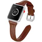 Genuine Leather Watch Band For Apple Watch Ultra 49mm / Series 8&7 45mm / SE 2&6&SE&5&4 44mm / 3&2&1 42mm(Brown) - 1