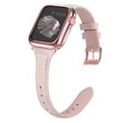 Genuine Leather Watch Band For Apple Watch Ultra 49mm / Series 8&7 45mm / SE 2&6&SE&5&4 44mm / 3&2&1 42mm(Pink) - 1