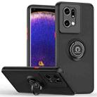 For OPPO Find X5 Pro Q Shadow 1 Series TPU + PC Ring Holder Phone Case(Black+Red) - 1