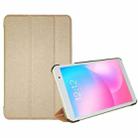 For Teclast P80 / P80X Ultra-thin 3-Fold Holder Leather Tablet Case(Gold) - 1