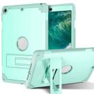 PC+Silicone Holder Tablet Case For iPad 9.7 2018 / 2017(Mint Green) - 1