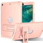 PC+Silicone Holder Tablet Case For iPad 9.7 2018 / 2017(Rose Gold) - 1