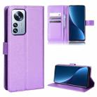 For Xiaomi 12 / 12X Diamond Texture Leather Phone Case(Purple) - 1