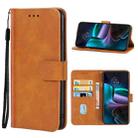 For Motorola Edge 30 Leather Phone Case(Brown) - 1