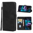 For Motorola Edge 30 Leather Phone Case(Black) - 1