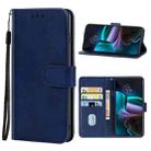 For Motorola Edge 30 Leather Phone Case(Blue) - 1