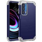 For Motorola Edge 2021 PC + Silicone Phone Case(Navy Blue+Grey) - 1