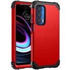 For Motorola Edge 2021 PC + Silicone Phone Case(Red+Black) - 1