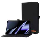 For OPPO Realme Pad mini Horizontal Flip TPU + Fabric PU Leather Tablet Case(Black) - 1