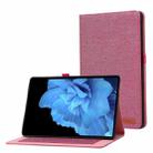 For vivo Pad 11 inch Horizontal Flip TPU + Fabric PU Leather Tablet Case(Rose Red) - 1